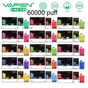 VAPEN META 6000 bouffées Vape jetable e cigarettes 550mAh Batterie pré-remplie maille bobine vape jetable Vaporiezer Vapor 0% 2% 5% Options