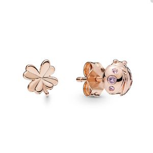 Clover en Ladybird Stud -oorbellen voor Pandora 925 Sterling Silver Cute Party Sieraden Designer Earring Set voor vrouwelijke meisjes zussen cadeau -oorbellen met originele doos