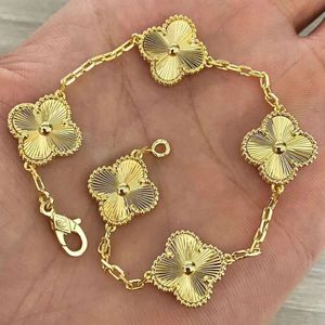 Bracelet trèfle bijoux de créateur bracelets en or chaîne pour femme bracelet double face cornaline 18 carats chaînes de fleurs de trèfle à quatre feuilles en acier titane