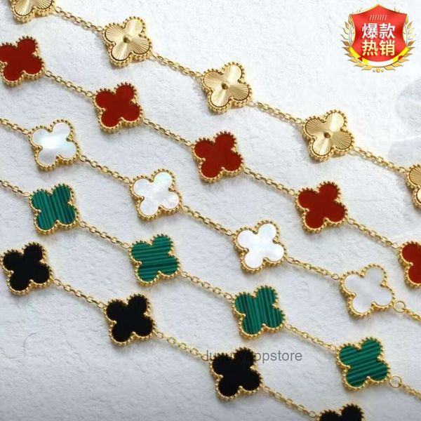 Designer Clover Bracelet Fashion Classic Clover Bracelet Bonne chance Double face Bracelet Flowers 18K Gift bijoux non fondu