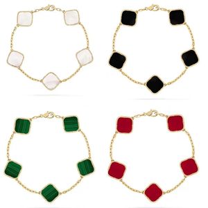 Clover Bracelet Fashion Designer Bijoux Bracelets Bracelets Vintage 5 Motifs Four Leaf Lucky Flower Gol