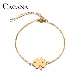 Clover Bracelet for Women Man Gold and Silver Color Pulseira Lover's Engagement 316L Stainless Steel Gifts Jewelry
