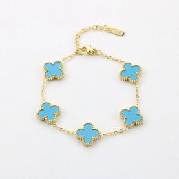 Bracelet chaîne trèfle bijoux de créateur pour femmes amour bracelets porte-bonheur cadeaux cadeau de noël
