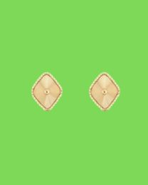 Clover oorbellen Vintage Alhambras 4 Leaf Stud -oorbellen 18 -stijl vlinder Motherofarl Diamond Agaat Turquoise Not Fade Earring1852525