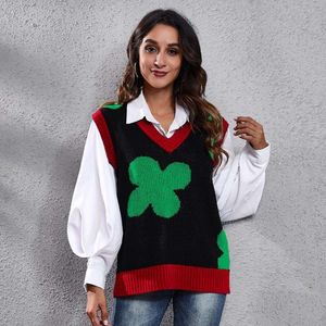 Clover gebreide trui Dames College Style Vest Herfst- en winterkleding