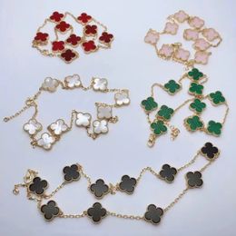 Collar de trébol Collar de diseñador Collar de moda floral de 10 mujeres Joyería de diseñador de mujer Collar de lujo de cuatro hojas