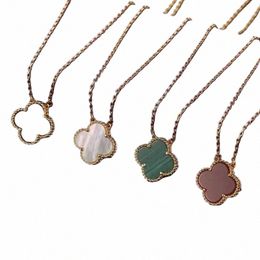 Clover ketting vrouwelijk 18k rose goud hanger vrouwelijk licht luxe premium agaat s999 sterling sier vierbladige ketting c6jy#