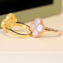 Clover Ring For Woman Love Rings Designer mode sieraden Jewlery Designer Bague Luxe Designer sieraden Bijoux Femme Jewelries Schmuck Joyeria Anillos Joyas