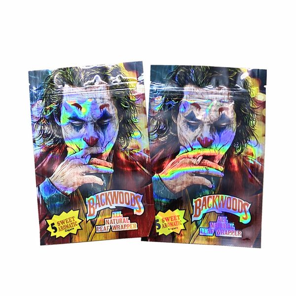 clown joker emballage sacs arrière-pays 5 doux aromatique tout emballage de feuilles naturelles médicamenté refermable fleur sèche mylar emballage en plastique emballage de produits comestibles