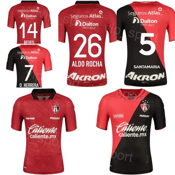 Club 2023 2024 Atlas Soccer Jerseys para hombre 23 CAICEDO 30 AGUIRRE 20 ZAPATA 26 ROCHA 17 MARTINEZ 32 LOZANO 5 ZALDIVAR Custom para los fanáticos del deporte Kits de camiseta de fútbol Uniforme