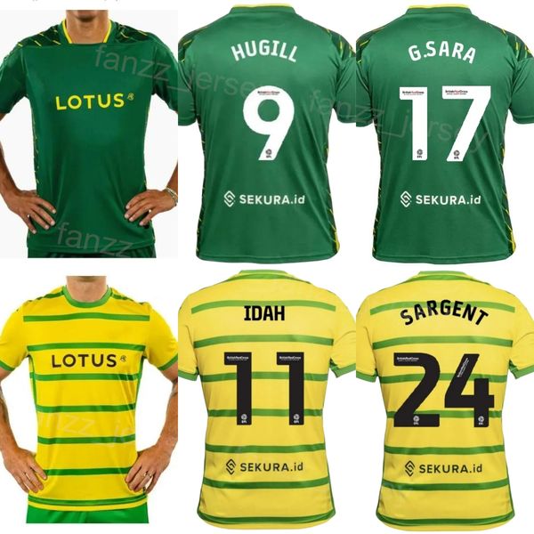 Club 2023 24 Norwich Soccer Jersey City 17 Gabriel Sara 27 Jon Rowe 11 Adam Idah 30 Dimitris Giannoulis 20 Przemyslaw Placheta Kits de maillots de football Numéro de nom personnalisé