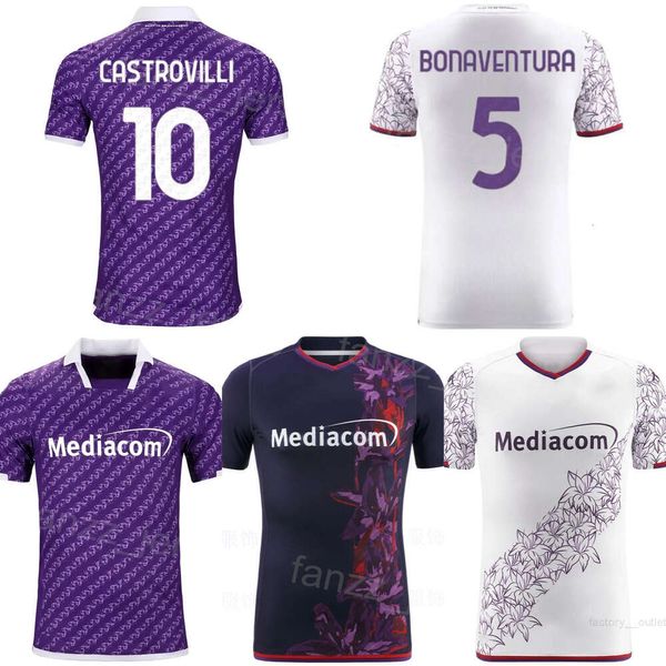 Club 23 24 Fiorentina 10 GONZALEZ Maillots de football 5 BONAVENTURA 28 MARTINEZ QUARTA 18 NZOLA MANDRAGORA DUNCAN BREKALO BIRAGHI MILENKOVIC ARTHUR Kits de maillots de football