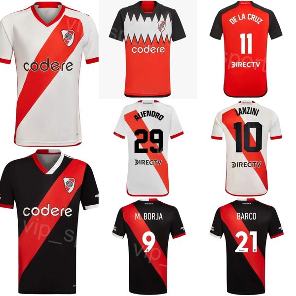 Club 23 24 River Plate Soccer Jerseys Hommes 9 BORJA 21 BARCO 26 FERNANDEZ 25 RONDON 36 SOLARI 20 CASCO DIAZ ALIENDRO GONZALEZ HERRERA PEREZ Kits de chemise de football Uniforme