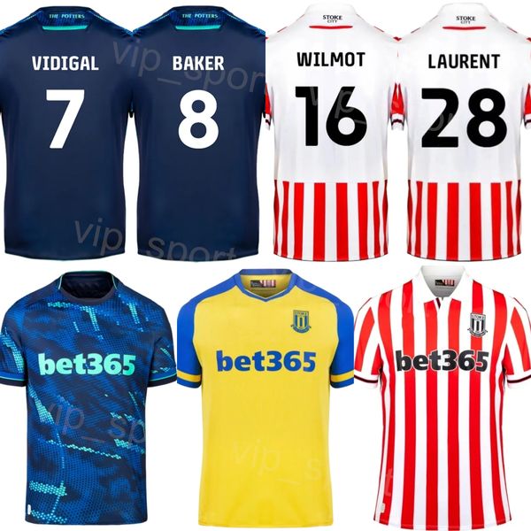 Club 23 24 Fútbol Stoke City Jersey 7 VIDIGAL 12 JOHNSON 16 WILMOT 17 HOEVER 27 LERIS 20 HAKSABANOVIC 35 LOWE 28 LAURENT 6 BURGER 22 JUN-HO Kits de camiseta de fútbol Uniforme