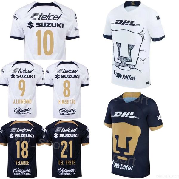 Club 23 24 UNAM 8 TABO Camiseta de fútbol para hombre 19 FERNÁNDEZ 12 HUERTA 15 RIVAS 10 SALVIO 16 ALDRETE 21 DEL PRETE 9 DINENNO 2 BENNEVENDO 6 SILVA Kits de camiseta de fútbol Uniforme