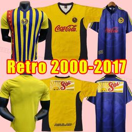 Club America Retro voetbalshirts LIGA MX voetbalshirts S.CABANAS ZAMORANO BRANDAO CHUCHO Heren Uniformen 01 00 2004 2005 2006 2011 2012 2013 2014 2015 2001 2000