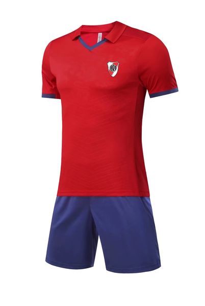 Club Atletico River Plate Survêtements pour hommes Costume de sport à revers Dos en maille respirante exercice cool loisirs de plein air sport chemise à manches courtes