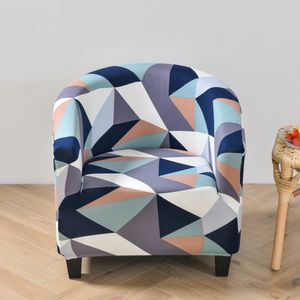 Cubierta de la silla del club Stretch Tub Chair Slipcover Printed Sofa Cover Spandex Couch Covers para Bar Study Counter Living Room LJ201216