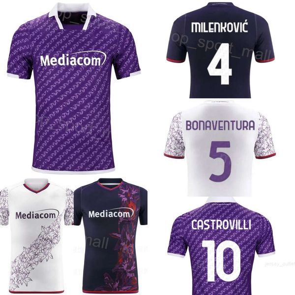 Club Fiorentina Soccer 5 Giacomo Bonaventura Maillots 10 Nicolas Gonzalez 1 Pietro Terracciano Alfred Duncan MBala Nzola Rolando Mandragora Kits de maillots de football