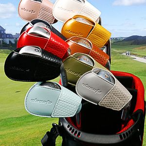 Clubhoofden 10 stks/set Golf Iron Head Covers Set 10 Kleuren PU Lederen Beschermende Headcover Outdoor Training Golf Sporting Putter Protector 231204