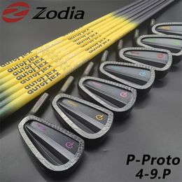 Clubhoofden 2024 ZodiA P Proto golfijzers met schacht en grepen CB Limited Edition 4 9 P 7 stuks S20C zacht ijzer gesmeed OEM 231202