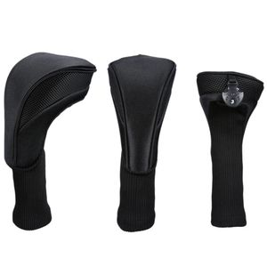 Club Heads 3PcsSet Long Neck Golf Club Head Covers Wood Driver Protect Headcover Number Tag Fairway Golf HeadCover Golf Accessories 230516