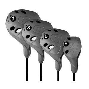 Club Heads 4-delige set Golf Head Cover 1 3 5 UT Volledige set houten palen TPE Elastisch materiaal Waterdicht Wasbaar Eenvoudig in gebruik Bespaar ruimte 230607