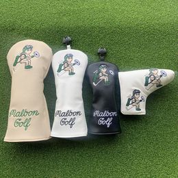Clubhoofden Flying Snowman Golf 1 3 5 Wood HeadCovers Driver Fairway Woods Cover Pu Leather Head Covers 230526