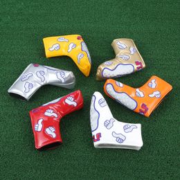 Clubhoofden Gohantee Simple Thumb Design Pu Leather Golf Blade Putter Headcover Clubs Hoofdomslag Beschermer Bag met magnetische 6 kleuren 230505
