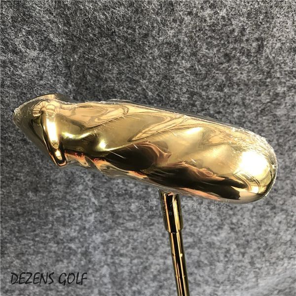 Club Heads PALOS DE GOLF BIG DICK PUTTER ORO/Negro BIG DICK GOLF PUTTER EJE DE ACERO CON TAPA PARA LA CABEZA 231205