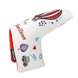 Club Heads Magnétique PU Cuir Golf Tête Couverture Ballon Motif Putter Réutilisable Accessoires Fer Couvre 230526