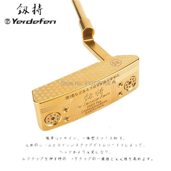 Têtes de club officielles autori Yerdefen Golf Putter Head forgé en acier au carbone avec des clubs de marque entièrement usinés CNC Putters 230620