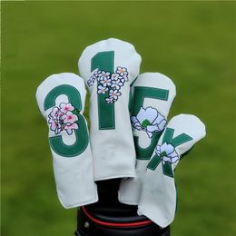 Clubhoofden Souvenir Golf Club #1 #3 #5 Wood Headcovers Driver Fairway Woods Cover Pu Leather Head Covers 230516