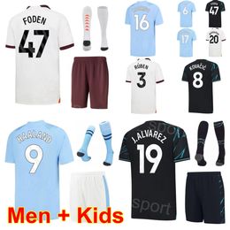 Clubvoetbal 17 Kevin De Bruyne Jersey 31 Ederson Moraes 19 Julian Alvarez 47 Phil Foden 6 Nathan Aké 20 Bernardo Silva 9 Erling Haaland Voetbalshirt Kits ManCheng