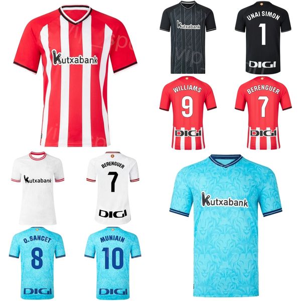 Club Soccer 9 Inaki Williams Jersey 7 Alex Berenguer 1 Unai Simon 18 Oscar de Marcos 14 Dani Garcia 12 Gorka Guruzeta Kits de maillots de football 22023-24 Nom personnalisé BiErBaE