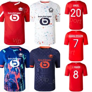 Club Soccer LOSC Lille 8 Angel Gomes Jersey 10 Remy Cabella 12 Yusuf Yazici 9 Jonathan David 30 Lucas Chevalier Benjamin Andre Kits de maillots de football Numéro de nom personnalisé