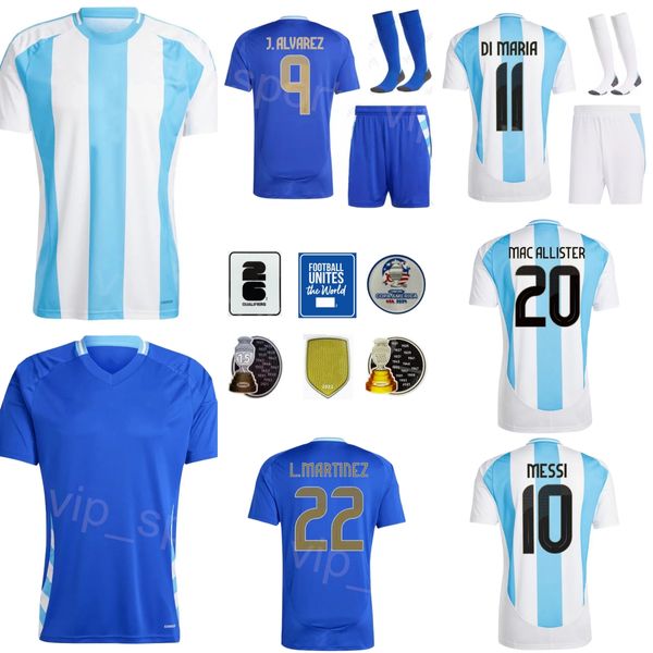 2024 Copa America Argentina Soccer 11 Angel Di Maria Jersey 13 Cristian Romero 22 Lautaro Martinez Alexis Mac ALLISTER ENZO FERNANDEZ FOOTBALL CHIRT Équipe nationale