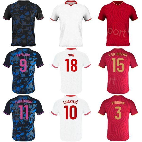 Club de fútbol Sevillas 15 Youssef En-Nesyri Jersey 22 Loic Bade 10 Ivan Rakitic 17 Erik Lamela 18 Djibril Sow 5 Lucas Ocampos Kits de camiseta de fútbol Nombre personalizado Número 23/24