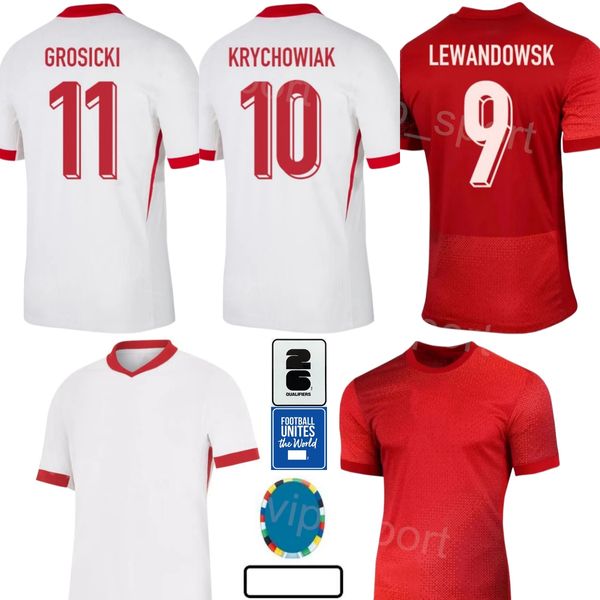 2024 Euro Cup Poland Soccer 9 Robert Lewandowski Jersey 1 Wojciech Szczesny 15 Kamil Glik 10 Piotr Zielinski 7 Arkadiusz Milik Football Shirt Kits Team National