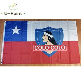 Club Social y Deportivo Colo-Colo en Chile Bandera colgante decoración 3 pies * 5 pies (150 cm * 90 cm) banderas del jardín de su casa Festivo