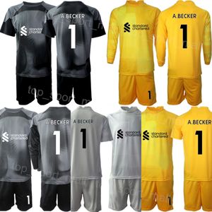 Club Team 2022-23 GK Soccer 25 Kids Pepe Reina Jersey Set Portero Portero de manga larga 22 Simon Mignolet 1 Alisson Becker 13 Adrian Kits de camiseta de fútbol Color LiWuPu