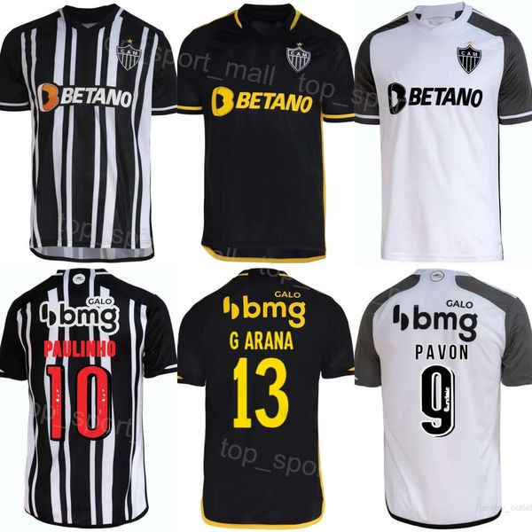 Equipo del club 2023-2024 Men Soccer Atletico Mineiro Jerseys 10 Paulinho 9 Pavon 44 Rubens 17 Gomes 8 Edenilson 13 Arana 15 Zaracho 26 Saravia Fútbol Camisa Kits Uniforme