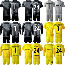 Club Team 22-23 Inter GK Milan Soccer 12 Kids Julio Cesar Jersey Set Keeper Keeper met lange mouwen 1 Walter Zenga 24 ONANA Yann Sommer Samir Handanovic Voetbalshirt