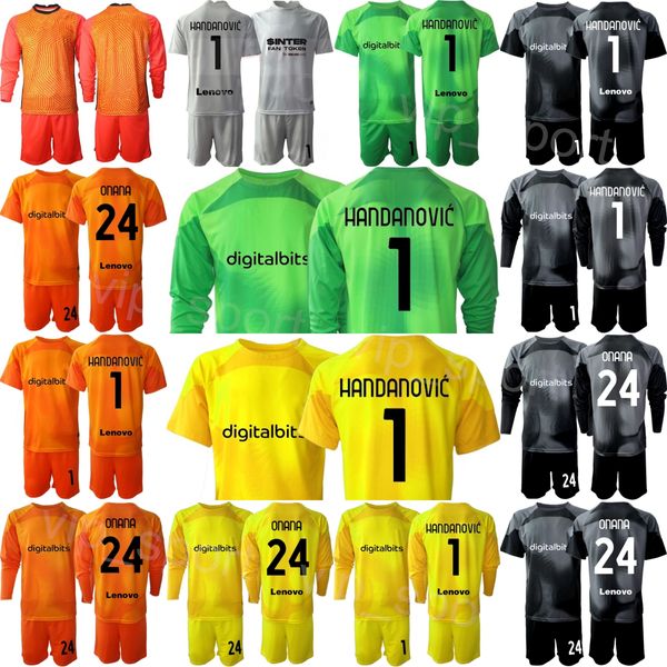 Equipo del club 22/23 Hombre Inter GK Milan 24 ONANA Conjunto de camisetas de fútbol Portero Manga larga 1 Yann Sommer Samir Handanovic 12 Julio Cesar Walter Zenga Kits de camiseta de fútbol