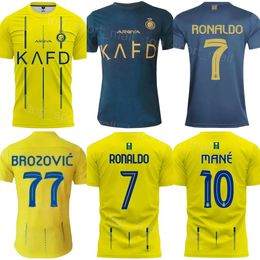 Equipo del club 23-24 Hombres Fútbol Al Nassr Jersey 7 RONALDO 94 TALISCA 29 GHAREEB 23 AHMED 2 AL-GHANNAM 16 MARAN 14 AL-NAJI 4 AL-FATIL 10 MANE Kits de camiseta de fútbol Uniforme Deporte