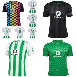 Clubteam 23/24 Real Betis Soccer 10 Ayoze Perez Jersey 12 Willian Jose 1 Claudio Bravo 13 Rui Silva 21 Marc Roca 5 Guido Rodriguez Voetbalshirttenues Zwart Groen Wit