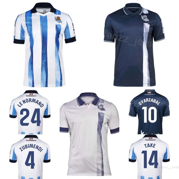 Équipe du club 23/24 Real Sociedad 7 BARRENETXEA Maillots de football 10 OYARZABAL 14 KUBO 23 MENDEZ ZUBIMENDI LE NORMAND ZUBELDIA TRAORE MUNOZ SADIQ MERINO Kits de maillots de football