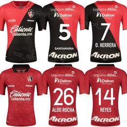 Equipo del club Atlas Soccer 30 Eduardo Agarre Jerseys 23 24 Mans 26 Aldo Rocha 5 Edgar Zaldivar 20 Juan Zapata 23 Jordy Caicto Black Red Color Football Shamates Uniformes Uniformes