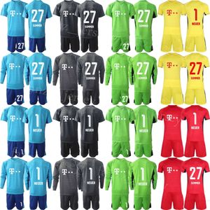 Club Team GK Gardien de but à manches longues Pfaff Maillots de football Set 1 Manuel Neuer 26 Sven Ulreich Oliver Kahn Sepp Maier Kits de maillots de football de gardien de but 23/24 Hommes Enfants BaiRen