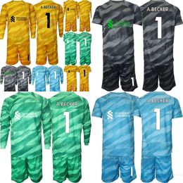 Club Team GK Soccer à manches longues 13 Adrian Jerseys Set Gardien de but 25 Pepe Reina 22 Simon Mignolet 1 Alisson Becker Kits de maillots de football 23/24 Hommes Enfants Gardien de but LiWuPu